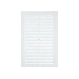 Решётка вентиляционная 200x300 мм пластик цвет белый с сеткой