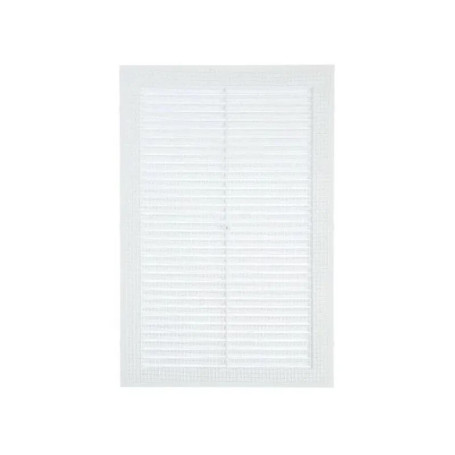 Решётка вентиляционная 200x300 мм пластик цвет белый с сеткой - Артикул 563885