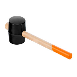 Киянка с деревянной ручкой чёрной резиной 910 г