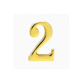 Цифра дверная 2, металл, золото