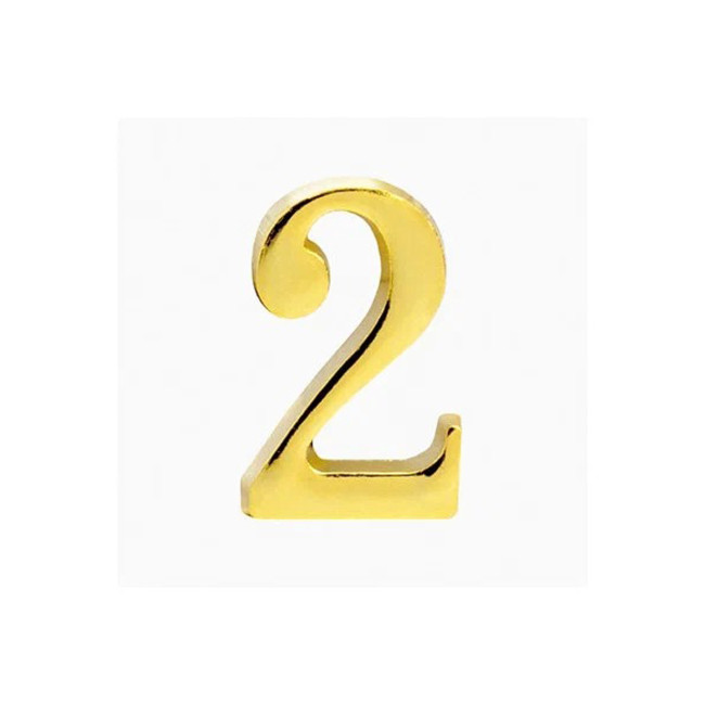Цифра дверная 2, металл, золото - Артикул 216018