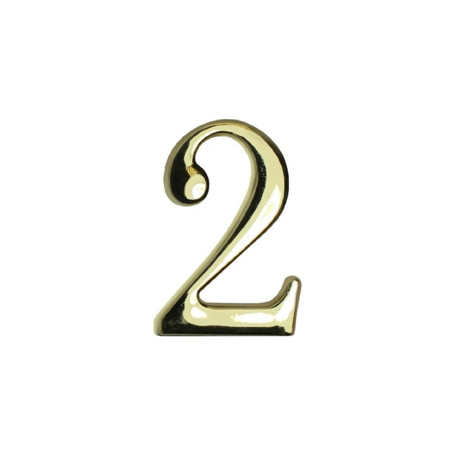 Цифра дверная 2, металл, золото - Артикул 216018