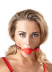 Силиконовый кляп-шар на чёрных ремешках Red Gag silicone - Артикул 68922