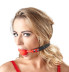 Силиконовый кляп-шар на чёрных ремешках Red Gag silicone - Артикул 68922
