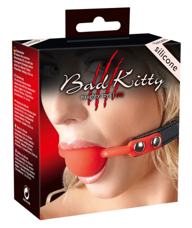 Силиконовый кляп-шар на чёрных ремешках Red Gag silicone - Артикул 68922