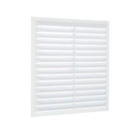 Решётка вентиляционная 230x230 мм пластик цвет белый с сеткой
