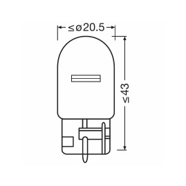 Лампа автомобильная накаливания W21W, 12V, 21Вт, W3x16d,ORIGINAL LINE, Osram - 2 шт