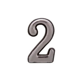 Цифра дверная 2, пластик, хром
