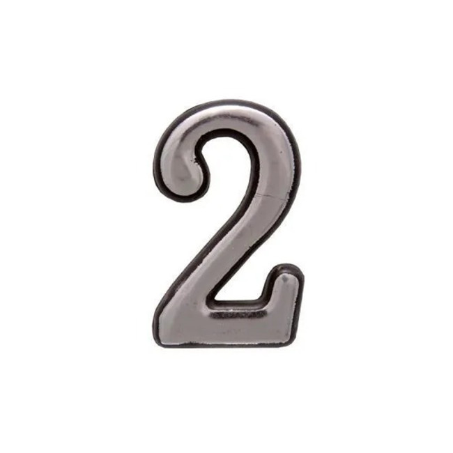 Цифра дверная 2, пластик, хром - Артикул 509111 Цифра дверная 2, пластик, хром - Артикул 509111