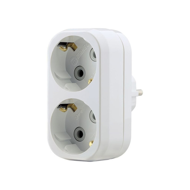 Разветвитель электрический двойник с/з Makel - Артикул 10101027 Разветвитель электрический двойник с/з Makel - Артикул 10101027