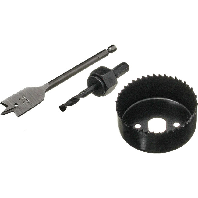 Набор для врезки замков сверло перовое 22 мм, коронка 67 мм - Артикул 2014519319605