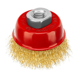 Щётка для ушм чашка латуневая проволока 65мм 74603