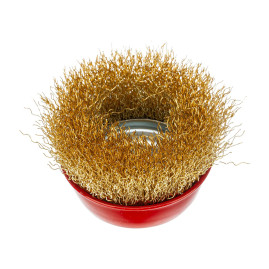 Щётка для ушм чашка латуневая проволока 65мм 74603