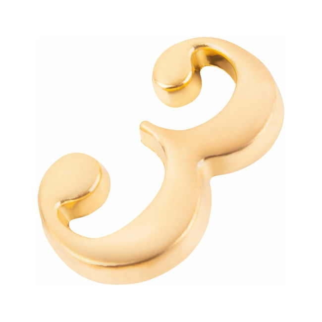 Цифра дверная 3, металл, золото - Артикул 216020 Цифра дверная 3, металл, золото - Артикул 216020