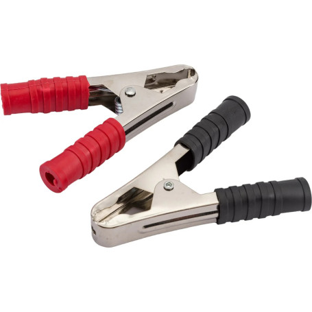 Зажим приборный &quot;крокодил&quot; красный + чёрный 100А - Артикул 16-0025