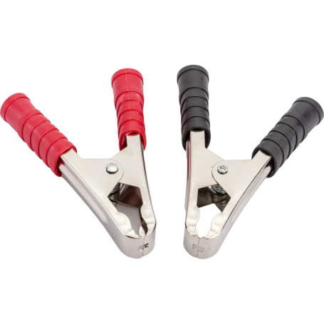 Зажим приборный &quot;крокодил&quot; красный + чёрный 100А - Артикул 16-0025
