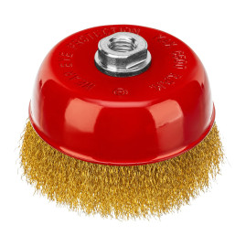 Щетка для УШМ, 125 мм, М14, &quot;чашка&quot;, латунированная витая проволока