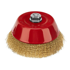 Щетка для УШМ, 150 мм, М14, &quot;чашка&quot;, латунированная витая проволока