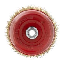 Щетка для УШМ, 150 мм, М14, &quot;чашка&quot;, латунированная витая проволока