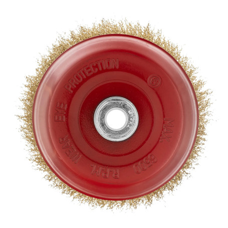 Щетка для УШМ, 150 мм, М14, &quot;чашка&quot;, латунированная витая проволока - Артикул 7460711