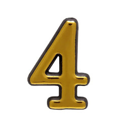 Цифра дверная 4, пластик, золото