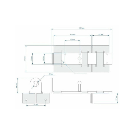 Задвижка дверная ЗД-04, цинк - Артикул 9150811