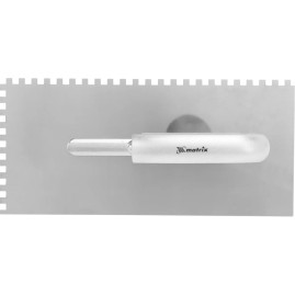 Гладилка из нержавеющей стали, 280 х 130 мм, деревянная ручка, зуб 6 х 6 мм