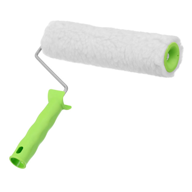 Валик с натуральным мехом, с ручкой, 250 мм, ворс 12 мм, D 48 мм, D ручки 6 мм - Артикул 8012411