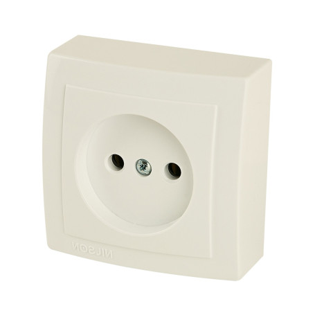 Розетка без заземления открытой проводки цвет Бежевый NILSON - Артикул 26121015