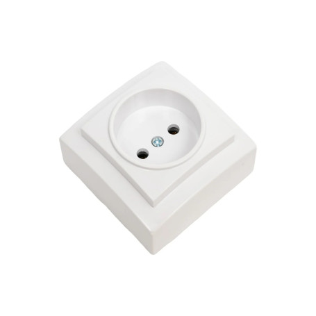 Розетка без заземления открытой проводки цвет Белый NILSON - Артикул 26111015