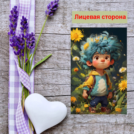 Мини открытка - карточка "Герой мультфильма", бирка для подарков, односторонние, 20 шт - Артикул 210005