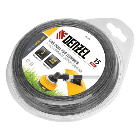 Леска для триммера двухкомпонентная квадрат 3,0мм 15 м - Артикул 9612611