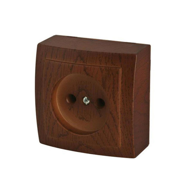 Розетка без заземления открытой проводки цвет Орех NILSON - Артикул 26271015