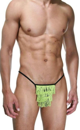 Мужские трусы-стринги с контрастной бахромой - Артикул 366649