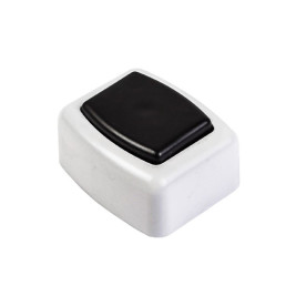 Кнопка звонка прямоугольная белая HEGEL