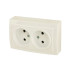 Розетка двойная без заземления открытой проводки цвет Бежевый NILSON - Артикул 26121024