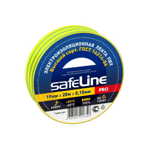 Изолента sefline жёлто зелёная 19 мм х 20 м Изолента sefline жёлто зелёная 19 мм х 20 м