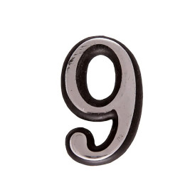 Цифра дверная 6, пластик, хром