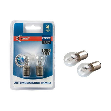Лампы автомобильные накаливания P21/5W, 12V, 21/5Вт, BAY15d, LONG LIFE XENITE - 2 шт - Артикул 1007116_XNI