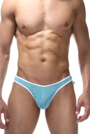 Голубые трусы-тонги с бахромой на ягодицах - Артикул 409875