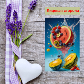 Мини открытка - карточка &quot;Фруктовый коктейль&quot;, бирка для подарков, односторонние, 20 шт