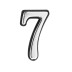 Цифра дверная 7, пластик, хром - Артикул 510111