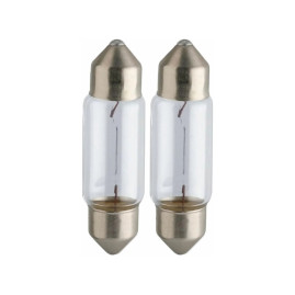 Лампа автомобильная накаливания C5W, 12V, 5Вт, SV8.5, L 35 мм, PHILIPS - 2 шт