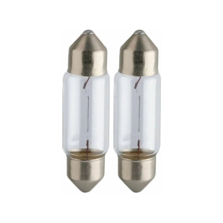 Лампа автомобильная накаливания C5W, 12V, 5Вт, SV8.5, L 35 мм, PHILIPS - 2 шт - Артикул 12844B2_PHI