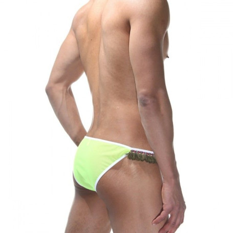 Ярко-зеленые трусы-танга с бахромой - Артикул 409877