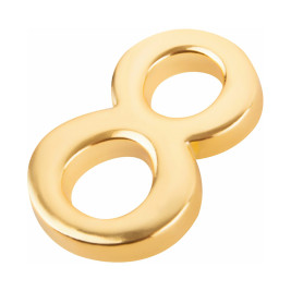 Цифра дверная 8, металл, золото