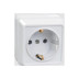 Розетка одномесная, с заземлением, открытой установки, белая, 16А, IEK ОКТАВА, РС20-3-ОБ - Артикул ERO11-K01-16-DC