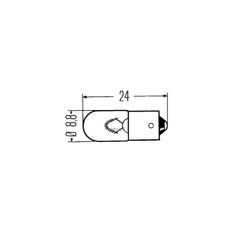 Лампа автомобильная накаливания W2W, 24V, 2Вт, BA9S, HELLA - 1 шт - Артикул 8GP002068241_HEL