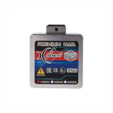 Лампа автомобильная ксеноновая D1S, PK32d-2, 85V, 35Вт, 4300К, Premium, Яркость +20%, XENITE - 1 шт - Артикул 1002004_XNI