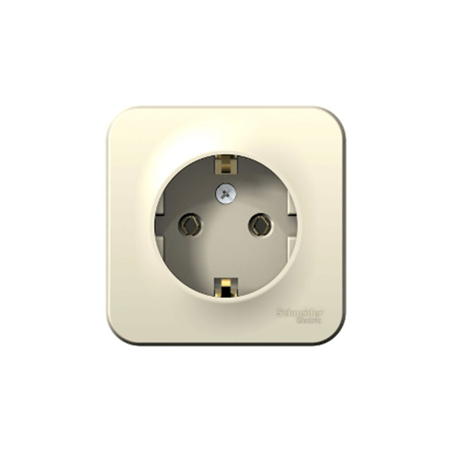 Розетка одноместная SE Blanca Молочная с заземлением, без шторок - Артикул BLNRA010112 Розетка одноместная SE Blanca Молочная с заземлением, без шторок - Артикул BLNRA010112